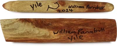 Minga(clapsticks) made and signed by William Parmbuk.